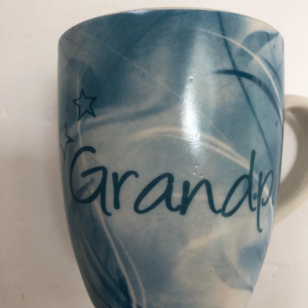 Grandpa Blue & White Large Mug NWT
